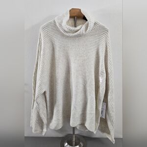 Liz Claiborne Cream Cowl Neck Cozy Knit Sweater XXL NWT